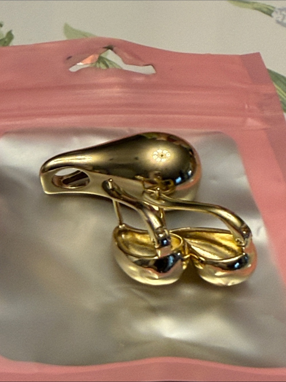 Gold color Cherry Pendant Charm - and earrings. Women Jewelry
